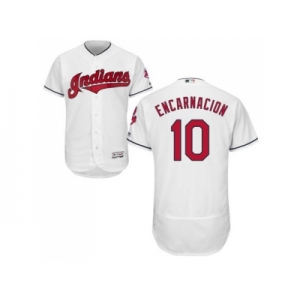 Cleveland Indians #10 Edwin Encarnacion White Flexbase Authentic Collection Stitched MLB Jersey