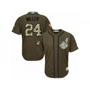 Cleveland Indians #24 Andrew Miller Authentic Green Salute to Service MLB Jersey