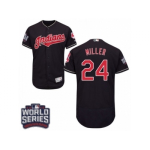 Cleveland Indians #24 Andrew Miller Navy Blue 2016 World Series Bound Flexbase Authentic Collection MLB Jersey