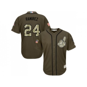 Cleveland Indians #24 Manny Ramirez Green Salute to Service Stitched Baseball Jersey