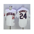 Cleveland Indians #24 Manny Ramirez White 1978 Turn Back The Clock Stitched MLB Jersey