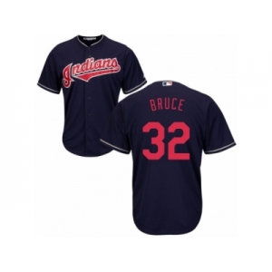 Cleveland Indians #32 Jay Bruce Replica Navy Blue Alternate 1 Cool Base MLB Jersey