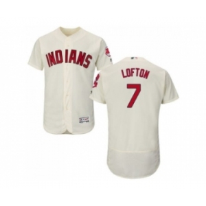 Cleveland Indians #7 Kenny Lofton Cream Flexbase Authentic Collection Stitched Baseball Jersey