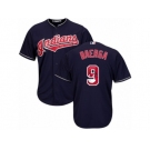 Cleveland Indians #9 Carlos Baerga Authentic Navy Blue Team Logo Fashion Cool Base MLB Jersey