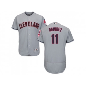 Men Cleveland Indians #11 Jose Ramirez Grey Flexbase Authentic Collection Stitched MLB Jersey