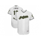 Men Cleveland Indians #12 Francisco Lindor White Flexbase Authentic Collection 2018 Memorial Day Stitched MLB Jersey