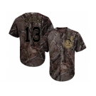 Men Cleveland Indians #13 Omar Vizquel Camo Realtree Collection Cool Base Stitched MLB Jersey