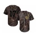 Men Cleveland Indians #17 Yonder Alonso Camo Realtree Collection Cool Base Stitched MLB Jersey