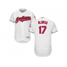 Men Cleveland Indians #17 Yonder Alonso White Flexbase Authentic Collection Stitched MLB Jersey