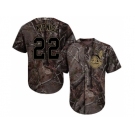 Men Cleveland Indians #22 Jason Kipnis Camo Realtree Collection Cool Base Stitched MLB Jersey