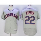 Men Cleveland Indians #22 Jason Kipnis Majestic Gray Flexbase Authentic Collection Player Jersey