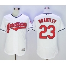 Men Cleveland Indians #23 Michael Brantley Majestic White Flexbase Authentic Collection Jersey