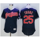 Men Cleveland Indians #25 Jim Thome Majestic Navy Blue Flexbase Authentic Collection Player Jersey