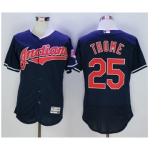 Men Cleveland Indians #25 Jim Thome Majestic Navy Blue Flexbase Authentic Collection Player Jersey