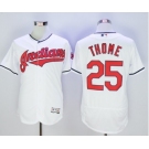 Men Cleveland Indians #25 Jim Thome Majestic White Flexbase Authentic Collection Player Jersey