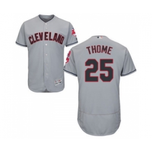 Men Cleveland Indians #25 Jim Thome Majestic grey Flexbase Authentic Collection Player Jersey