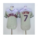 Men Cleveland Indians #7 Kenny Lofton Majestic Grey Flexbase Authentic Collection Jersey