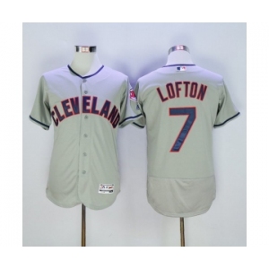 Men Cleveland Indians #7 Kenny Lofton Majestic Grey Flexbase Authentic Collection Jersey