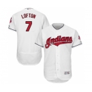 Men Cleveland Indians #7 Kenny Lofton Majestic White Flexbase Authentic Collection Jersey