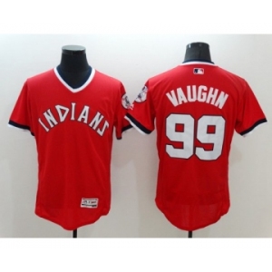 Men Cleveland Indians #99 Ricky Vaughn Majestic Red Flexbase Authentic Collection Cooperstown Jersey