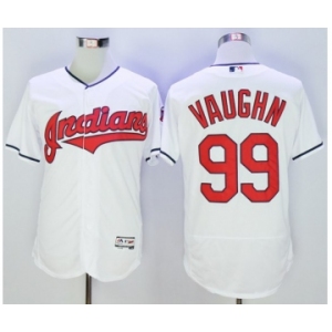 Men Cleveland Indians #99 Ricky Vaughn Majestic White Flexbase Authentic Collection Jersey