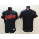 Men Cleveland Indians Blank Majestic Navy 2016 Independence Day Stars & Stripes Flex Base Team Jersey