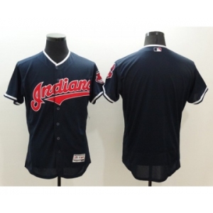 Men Cleveland Indians Blank Majestic Navy Blue Flexbase Authentic Collection Jersey