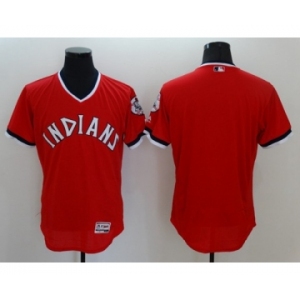 Men Cleveland Indians Blank Majestic Red Flexbase Authentic Collection Cooperstown Jersey