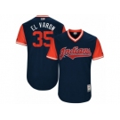 Men's 2017 Little League World Series Indians #35 Abraham Almonte El Varon Navy Jersey