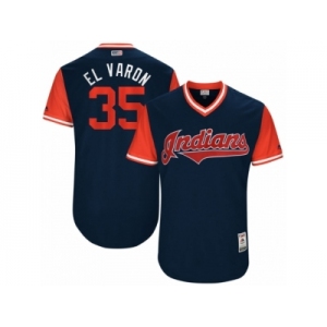 Men's 2017 Little League World Series Indians #35 Abraham Almonte El Varon Navy Jersey