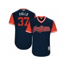 Men's 2017 Little League World Series Indians #37 Cody Allen Pollo Navy Jersey