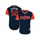 Men's 2017 Little League World Series Indians #52 Mike Clevinger Sunshine Navy Jersey