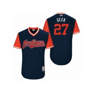 Men's 2017 Little League World Series Indians Bryan Shaw #27 Geek Navy Jersey