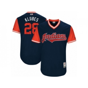 Men's 2017 Little League World Series Indians Corey Kluber #28 Klubes Navy Jersey