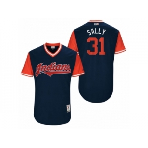 Men's 2017 Little League World Series Indians Danny Salazar #31 Sally Navy Jerse