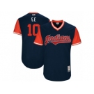 Men's 2017 Little League World Series Indians Edwin Encarnacion #10 EE Navy Jersey