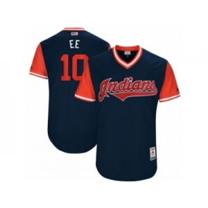 Men's 2017 Little League World Series Indians Edwin Encarnacion #10 EE Navy Jersey