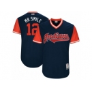 Men's 2017 Little League World Series Indians Francisco Lindor #12 Mr. Smile Navy Jersey