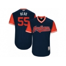 Men's 2017 Little League World Series Indians Roberto Perez #55 Bebo Navy Jersey