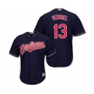 Men's Cleveland Indians #13 Omar Vizquel Replica Navy Blue Alternate 1 Cool Base Baseball Jersey