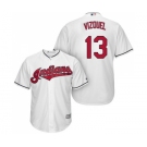 Men's Cleveland Indians #13 Omar Vizquel Replica White Home Cool Base Baseball Jersey