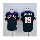 Men's Cleveland Indians #19 Bob Feller Majestic Navy Authentic 1976 Turn Back the Clock Player Jersey