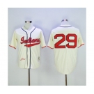 Men's Cleveland Indians 1948 #29 Satchel Paige Mitchell & Ness Cream Authentic Throwback Jersey