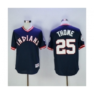 Men's Cleveland Indians #25 Jim Thome Majestic Navy Blue Authentic 1976 Turn Back the Clock Player Jersey