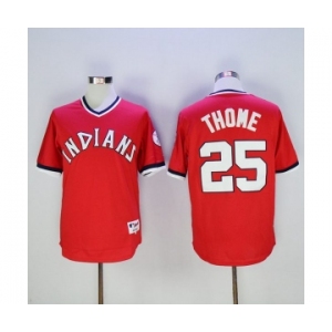 Men's Cleveland Indians #25 Jim Thome Majestic Red Authentic 1976 Turn Back the Clock Player Jersey