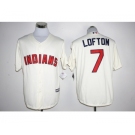 Men's Cleveland Indians #7 Kenny Lofton Majestic Cream Official Cool Base Player Jersey