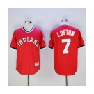 Men's Cleveland Indians #7 Kenny Lofton Majestic Red Authentic 1976 Turn Back the Clock Player Jersey