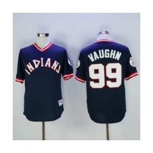 Men's Cleveland Indians #99 Ricky Vaughn Majestic Navy Blue Authentic 1976 Turn Back the Clock Player Jersey