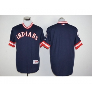 Men's Cleveland Indians Blank Majestic Navy Blue Authentic 1976 Turn Back the Clock Jersey