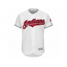 Men's Cleveland Indians Majestic Balnk White Flexbase Authentic Collection Team Jersey